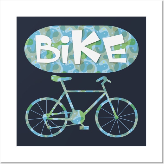 Patterned Bicycle Text Wall Art by Barthol Graphics